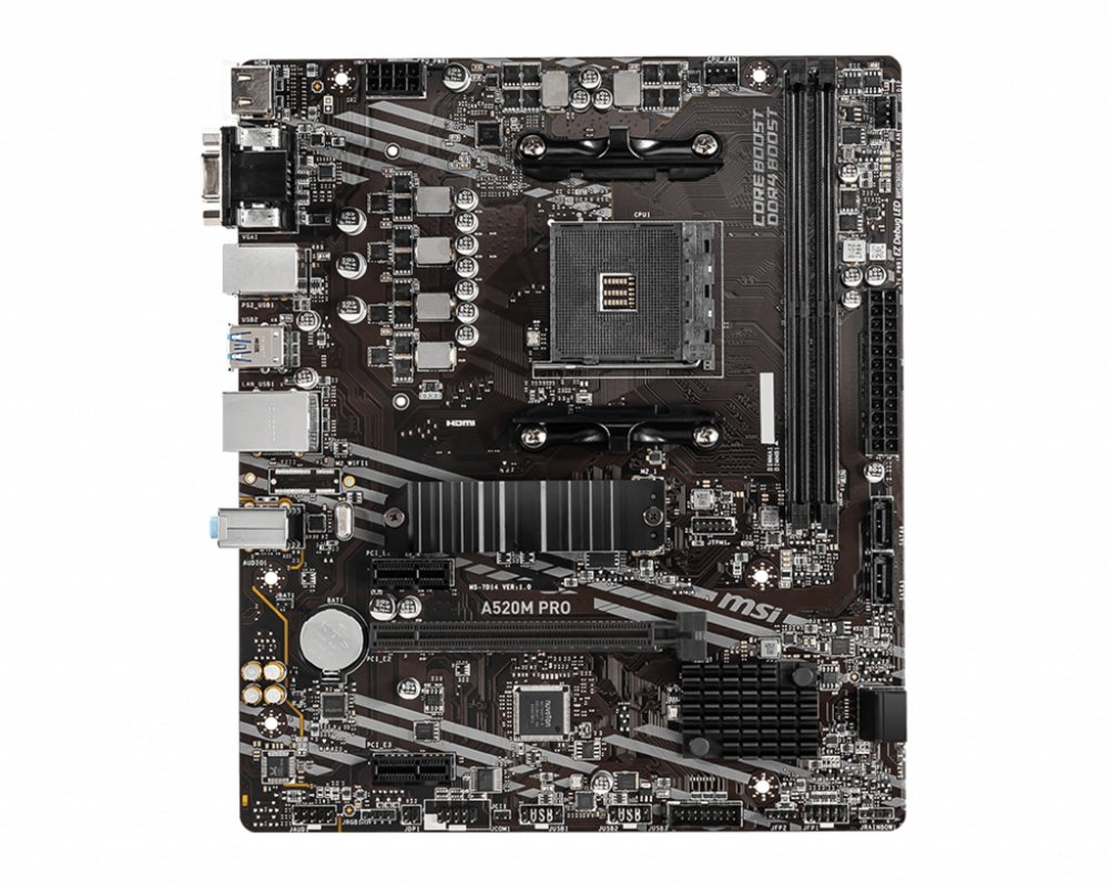 MSI A520M PRO | Socket AM4 | AMD A520 | 2xDDR4 | Micro-ATX | Motherboard
