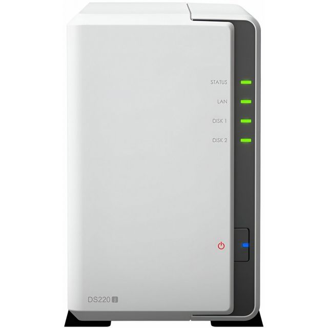 Synology DiskStation DS220J NAS 4TB | 2 Drive Bays | Includes 2 x 2TB HDD | White