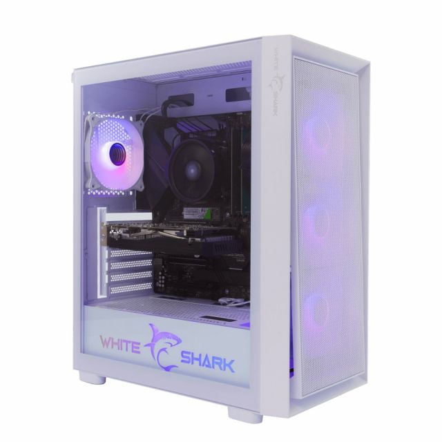White Shark WARHEAD | Midi Tower Case | Includes 4 RGB Fans | White