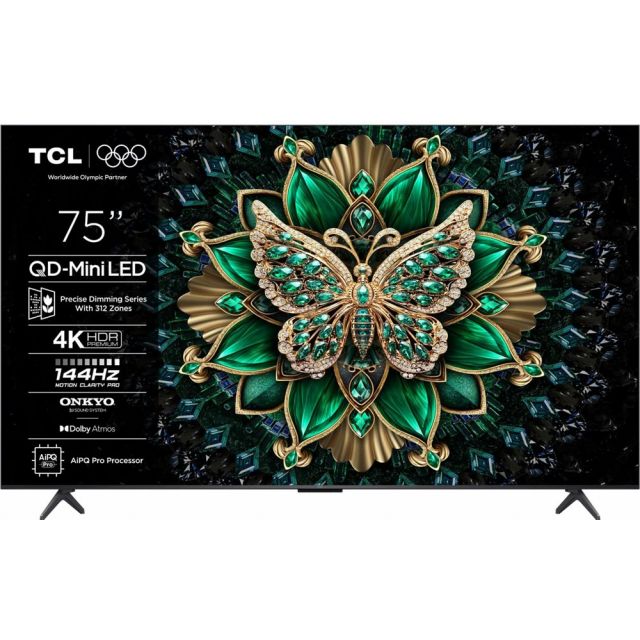 TCL C6K 75C6K TV 190.5 cm (75") 4K Ultra HD Smart TV Wi-Fi Metallic