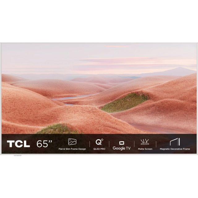 TCL NXTFRAME 65A300W White QLED TV | 65'' Ultra HD 4K | Wi-Fi | Smart TV | Google TV | HDR10+ | 120Hz