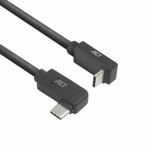 ACT USB 3.0 10Gbps 60W USB Type-C (left/right angled) to USB Type-C (up/down angled) Cable, 1 meter