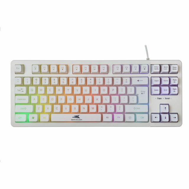 Baracuda KRILL RGB | Tenkeyless Wired Gaming Keyboard | QWERTY | White