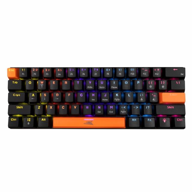 Baracuda Dolphin RGB 60% | Wired Gaming Keyboard | Anti-Ghosting | Blue Switches | QWERTY | Black