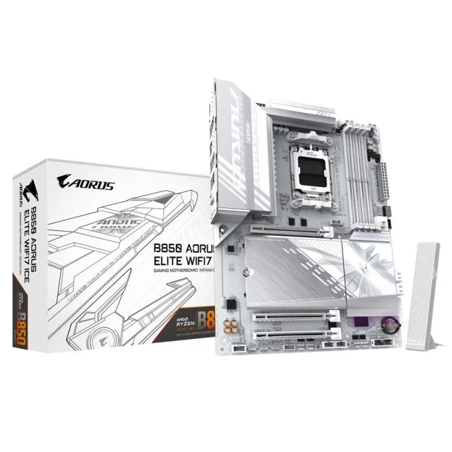Gigabyte B850 AORUS ELITE WIFI7 ICE | Sockel AM5 | AMD B850 | 4xDDR5 | ATX | Motherboard