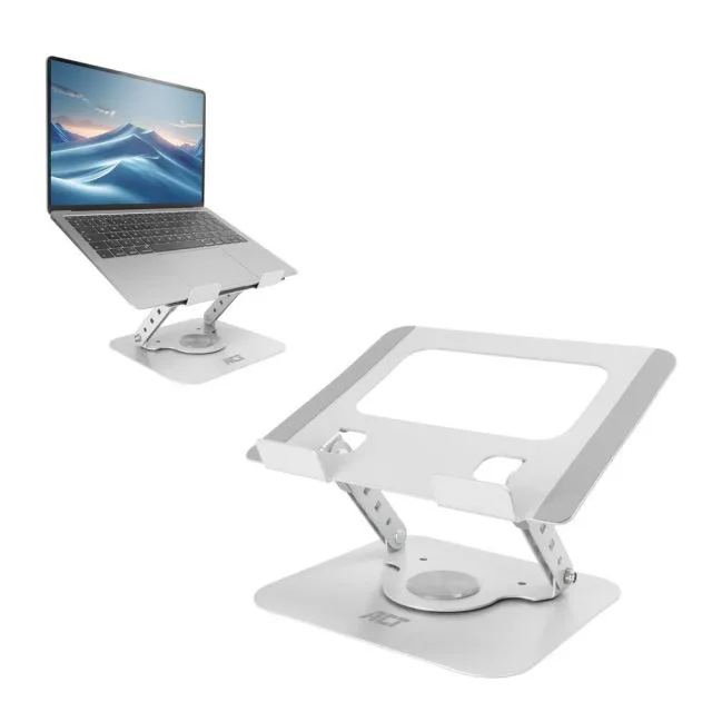ACT AC8136 | 360° Swivel Laptop Stand for up to 15.6" | Fully Adjustable Height and Angle | Metal