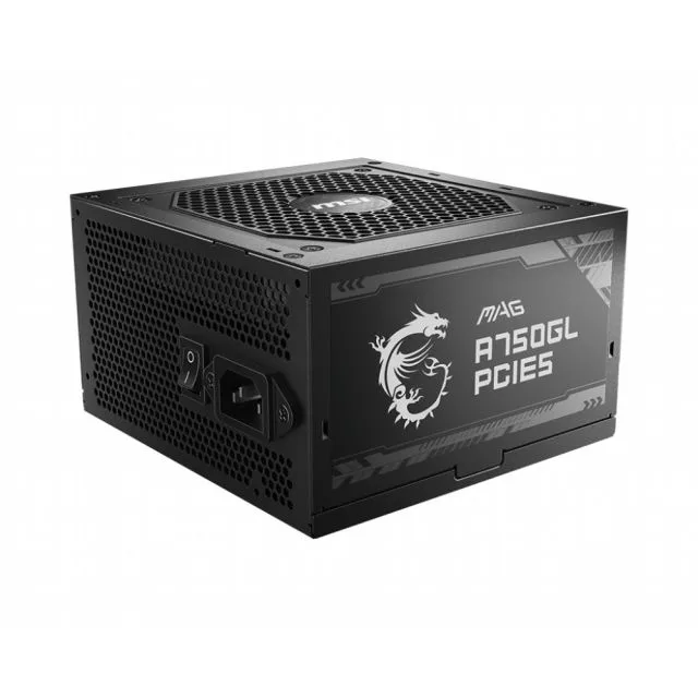 MSI MAG A750GL PCIE5 | 750 Watt Gold ATX 3.0 PSU | Modular | Power Supply | PSU