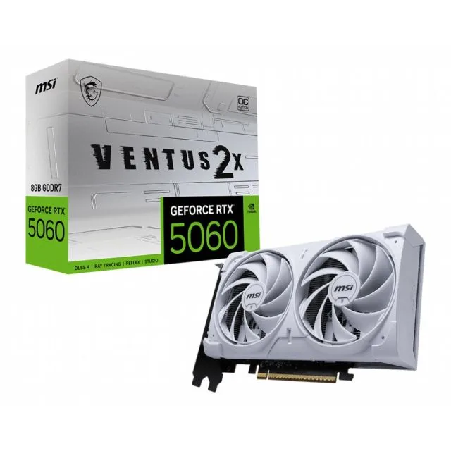 MSI GeForce RTX 5060 VENTUS 2X OC WHITE | 8GB GDDR7 | DLSS 4 | Graphics Card | Nvidia GPU
