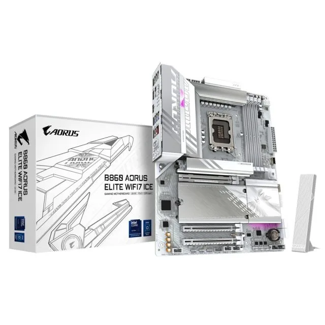 Gigabyte B860 AORUS ELITE WIFI7 ICE | Sockel LGA 1851 (V1) | Intel B860 | 4xDDR5 | ATX | Mainboard