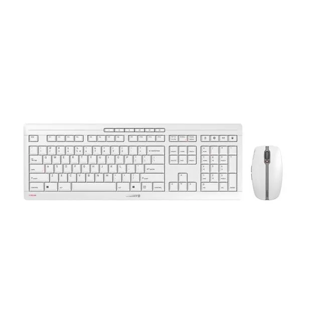 Cherry Stream Desktop Recharge | Wireless Keyboard and Mouse | Grey | USB Receiver