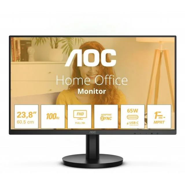 AOC 24B3CA2 | 23.8" Full HD IPS | 100Hz | USB-C and HDMI | Monitor
