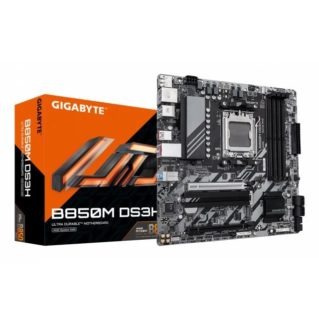 GIGABYTE B850M DS3H | Socket AM5 | AMD B850 | 4xDDR5 | Micro ATX | Motherboard