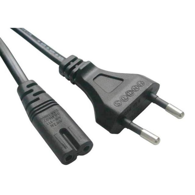AC Power Cord | 2-Pin EU | 1x Euro Plug | 1 Meter