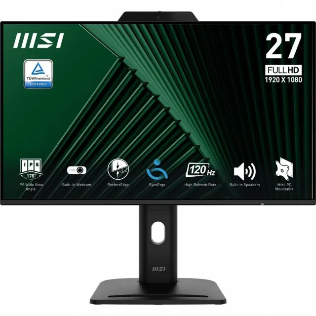 MSI PRO MP272PMG | 27" Full HD IPS Monitor | 120Hz | Webcam | USB | Black | OPEN BOX