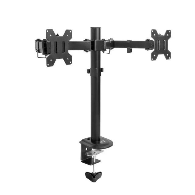ACT Essentials AC8362 | Monitor arm for 2 screens up to 32 inches | 8 kg per screen | VESA 75x75 / 100x100 | Desk clamp