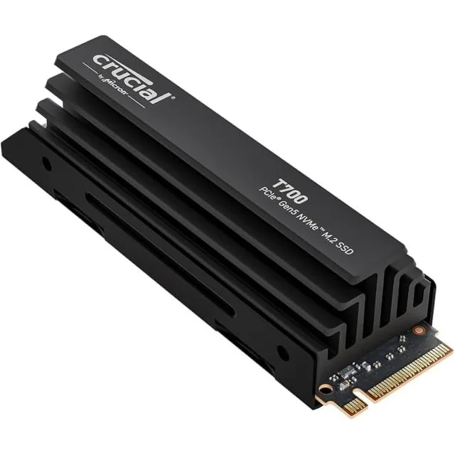 Crucial T700 | 1TB NVMe SSD | M.2 Gen5 | 11,700 MB/s Read | 9,500 MB/s Write | Heatsink
