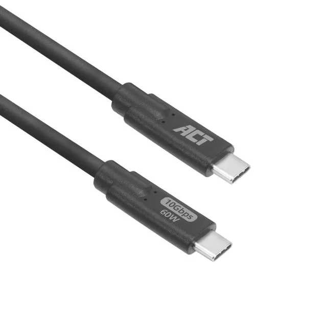 ACT AC7443 | USB 3.2 Cable | 10Gbps | 60W | USB-C to USB-C | 3m | Black