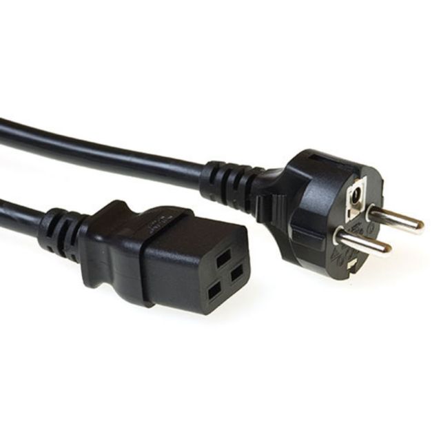 ACT AK5411 | 1.5 m Power Cable | CEE 7/7 Male (Straight) to C19 | Black