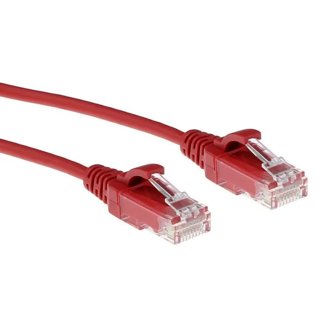 ACT DC9502 | CAT6 U/UTP Data Center Slimline Patch Cable | 2 meters | LSZH | Red | Snagless RJ45