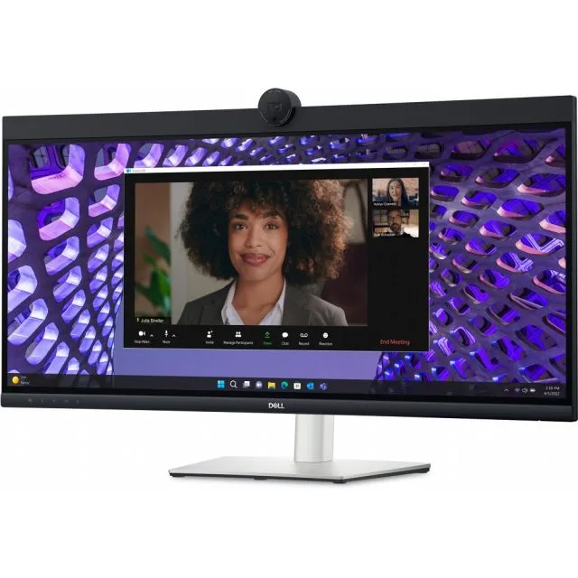Dell P3424WEB | 34.1" WQHD IPS Curved Monitor (3440x1440) | USB-C | Webcam | Black