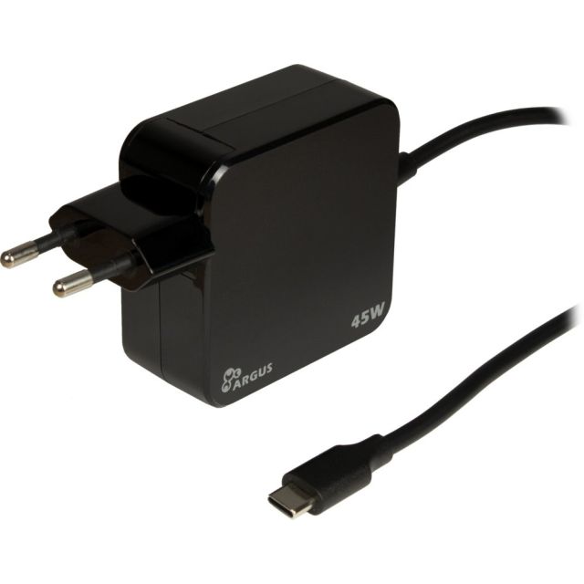 Inter-Tech Argus PD-2045 | Universal USB-C Charger 45W | Black | With Integrated Cable