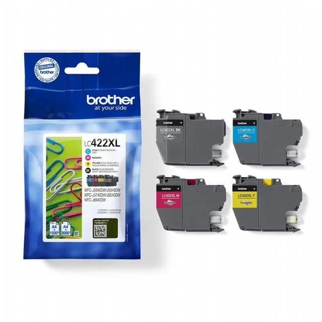 Brother LC422XLVAL | Original Ink Cartridges | Pack of 4 | Black/Cyan/Magenta/Yellow