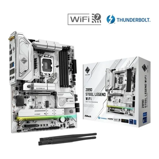 ASRock Z890 Steel Legend WiFi | Socket LGA 1851 | Intel Z890 | 4xDDR5 | ATX | Motherboard
