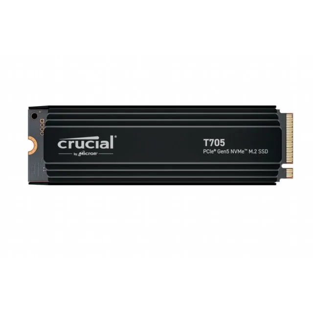 Crucial T705 | 4TB NVMe SSD | M.2 Gen5 | 14,100 MB/s Read | 12,600 MB/s Write | Heatsink