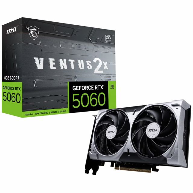 MSI GeForce RTX 5060 Ventus 2X OC | 8GB GDDR7 VRAM | Graphics Card | GPU | Nvidia