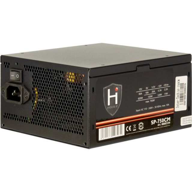 Inter-Tech HiPower SP-750CM | 750 Watt ATX PSU | Semi Modular | Power Supply | PSU