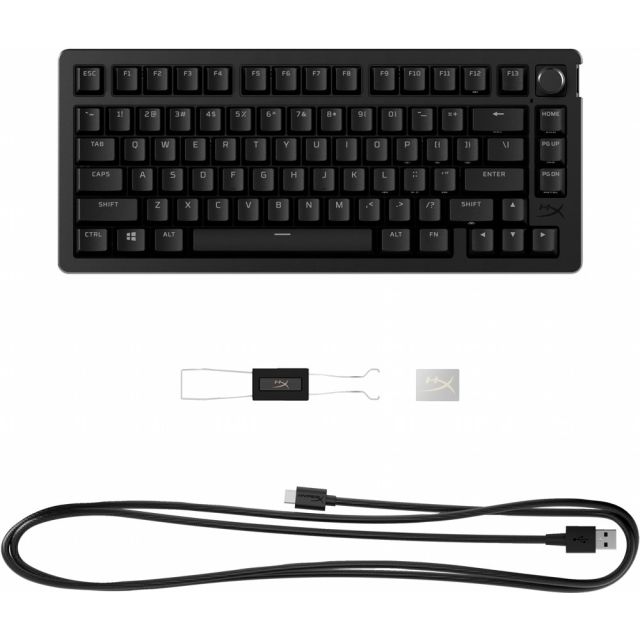 HyperX Alloy Rise 75 | Compact Mechanical Gaming Keyboard (75% Layout) | RGB | USB-C | Black | QWERTY