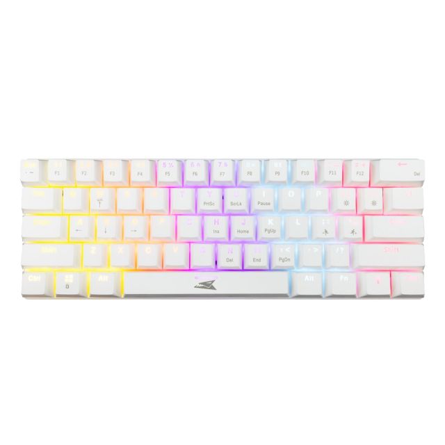 Baracuda Dolphin RGB 60 Percent | Wired Gaming Keyboard | Anti-Ghosting | QWERTY | White
