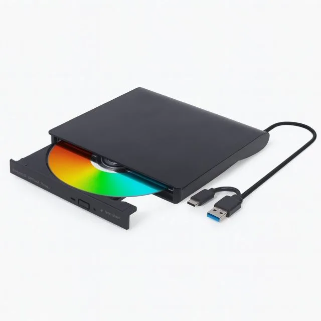 Gembird DVD-USB-031 | External DVD Writer | 8x DVD | 24x CD | USB-C & USB 3.1 | Slimline | Black