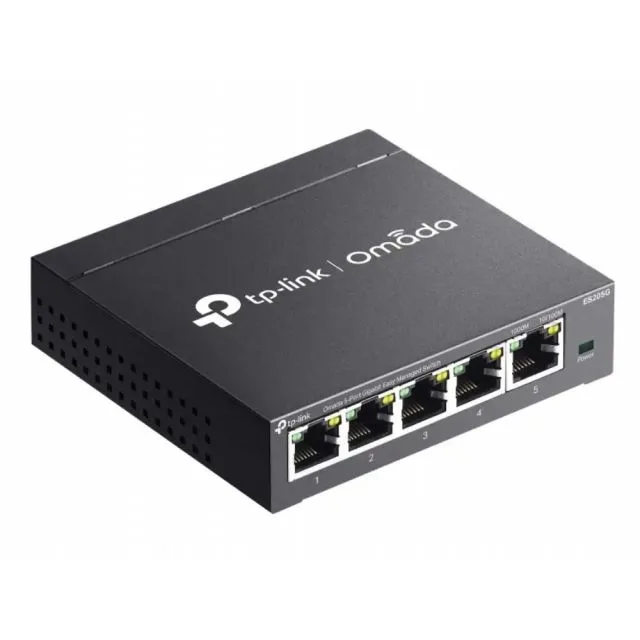 TP-Link Omada ES205G | 5-Port Gigabit Managed Switch | Cloud Management via Omada App