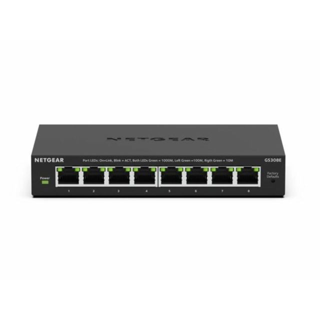 NETGEAR GS308E | 8-Port Gigabit Smart Managed Switch | L2/L3 | PoE | Black
