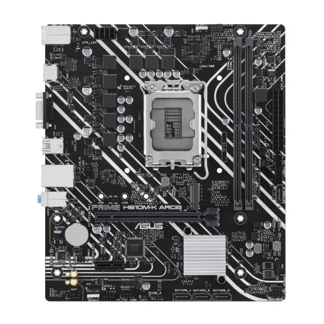 ASUS PRIME H610M-K ARGB | Socket LGA 1700 | Intel H610 | 2xDDR5 | Micro-ATX | Motherboard