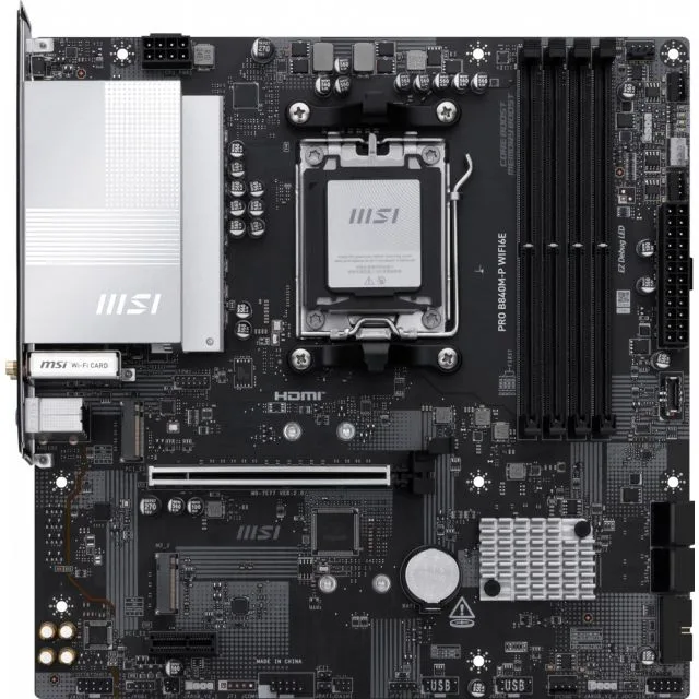 MSI PRO B840M-P WiFi6E | Socket AM5 | AMD B840 | 4xDDR5 | Micro ATX | Motherboard