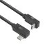 ACT AC7480 | USB 3.2 Gen 2 Cable | USB-C (angled left/right) to USB-C (angled top/bottom) | 60W | 10Gbps | 0.5m | Black