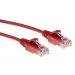 ACT CAT6 Slimline Data Center Patch Cable | 1 meter | U/UTP | LSZH | Red | RJ45 | Snagless