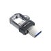 SanDisk Ultra Dual m3.0 | 128GB USB Flash Drive | USB Type-A / Micro-USB 3.2 Gen 1 (3.1 Gen 1) | Black, Silver, Transparent