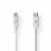 Nedis CCGL39650WT20 | Lightning to USB-C Cable | 2 m | Lightning Male to USB-C Male | Charge and Sync | White
