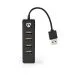 Nedis UHUBU2420BK | Interface Hub USB 2.0 (480 Mbps) | 4 ports | Black
